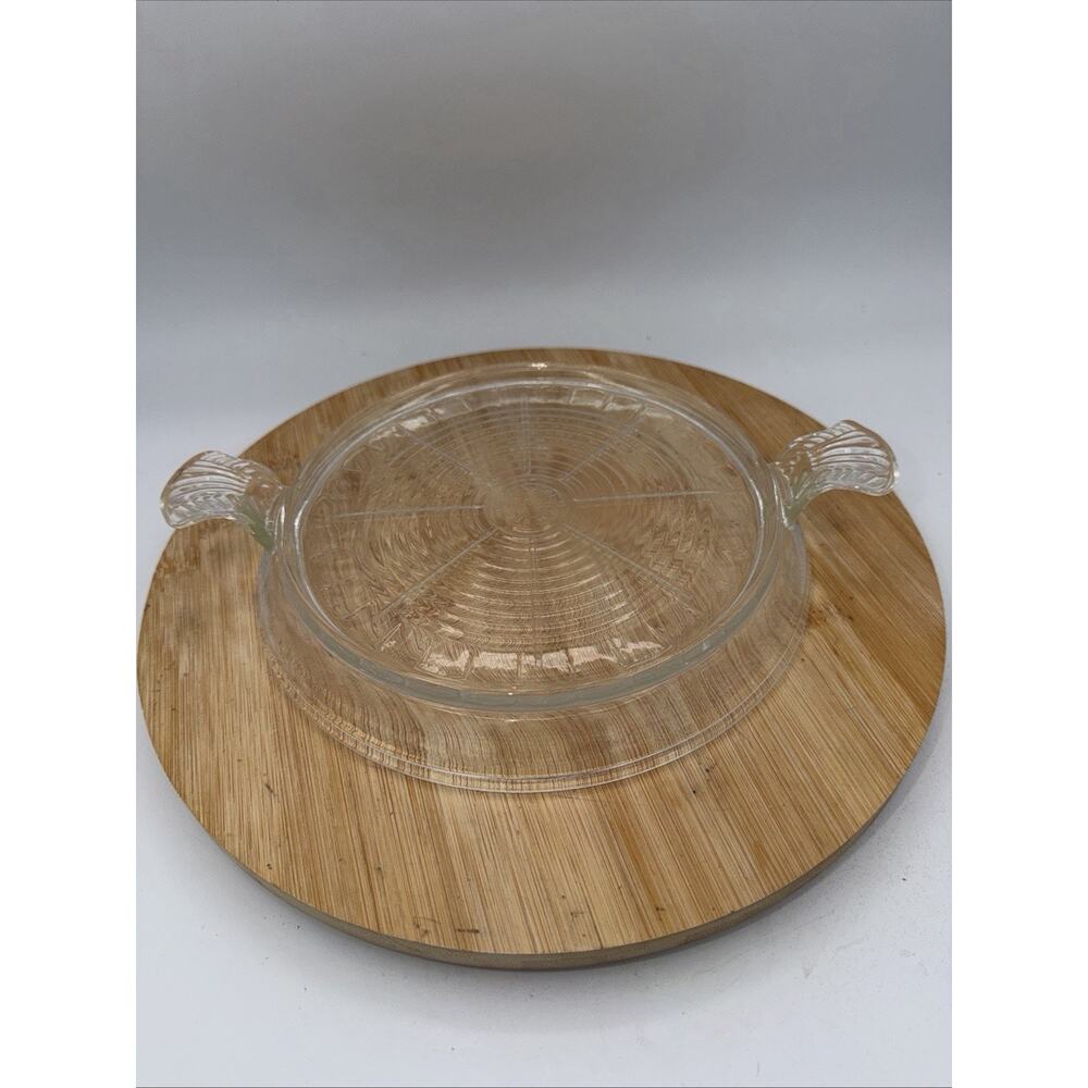 Vintage (1940s) Fire King Anchor Hocking Philbe Clear Glass Trivet EC MCM